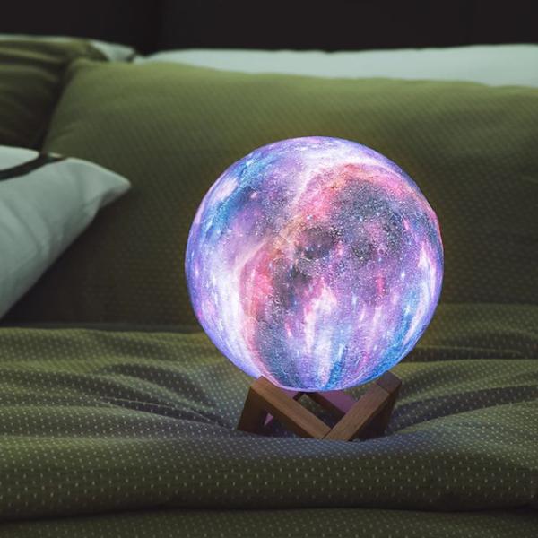 Clair de lune imprimé par 3D futé de contrôle, changement de couleur ambiant de lampe de lune de RVB