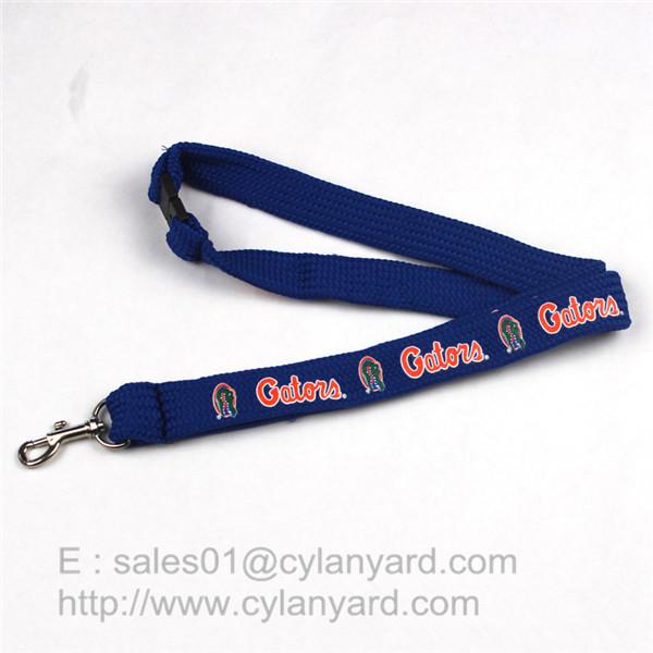 Tube Lanyard Neck Ribbon with Metal Rifle Trigger Hook, polyester tubular straps