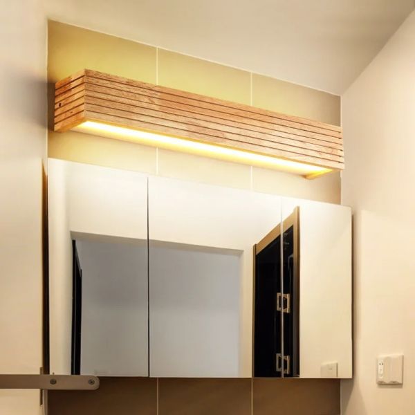Bathroom Mirror Indoor Lighting Linear Solid Wood LED Wall Lamps (WH-VR-134)