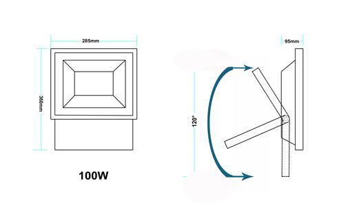 200W Projector LED Flood lamps Stadium Lighting energy saving Radar Sensor New thin design