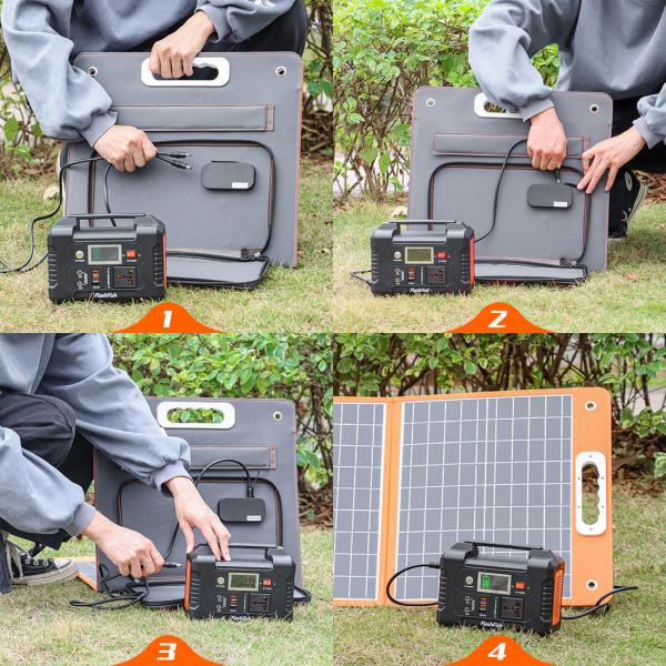 Painel solar dobrável mono portátil 60W 100W 120W 166mmx166mm Tamanho da célula para acampamento ao ar livre