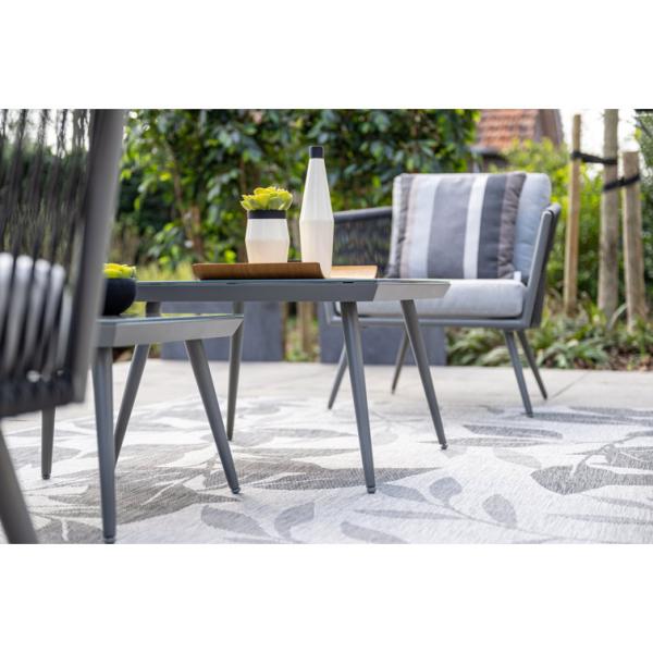Aluminum Frame Garden Furniture Lounge Set with Coffee Table Size L60 x D60 x H39cm