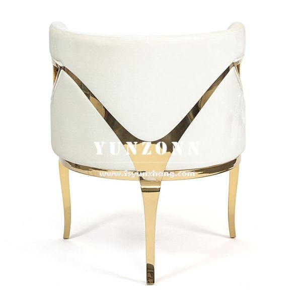 Luxurious Green Velvet Accent Chair with Gold Stainless Steel Leg for Hotels and Dining for Wedding Events