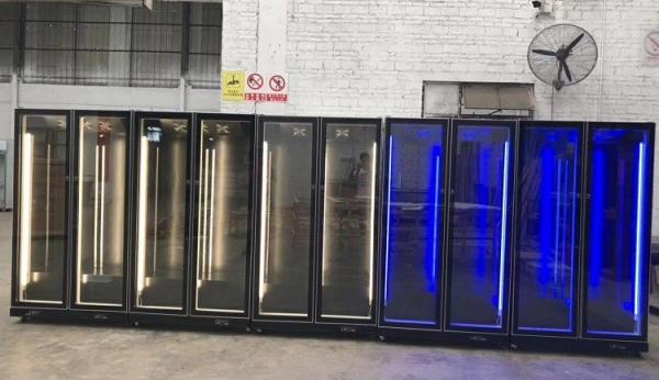 Drinks Fridge Glass Bottle Fridge Bar Beverage 5 Shelfs Refrigerator Black Color