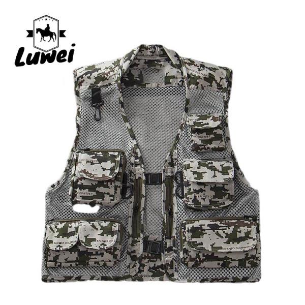 Hot Sale Outdoor Men's Photography Vest Camouflage Utility Mesh Vest Multi-pocket Fishing Men Leisure Mesh Vest