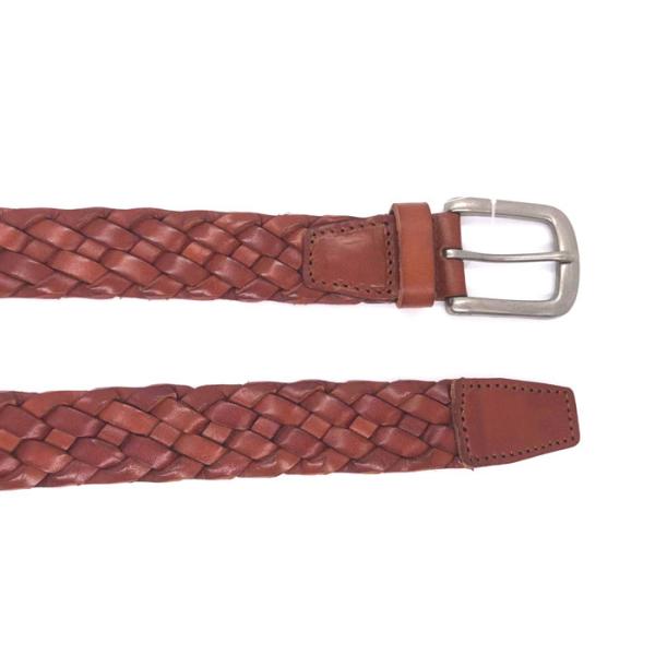 Men's Casual Real Braided Leather Belt Antique Silver Pin Buckle 35mm