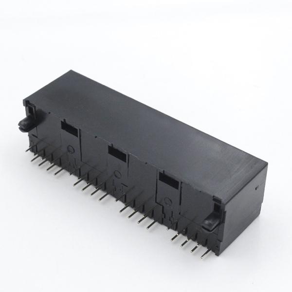 Unshielded RJ45 PCB Connector / RJ45 Female Connector 1x4 Port 55.30mm TM52E814SXX11