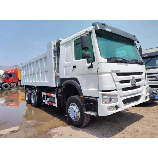 6×4 Front Lifting Style Dump Truck 351-450HP Secondhand Sinotruck HOWO 10wheeler White