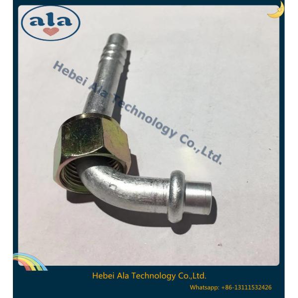 #6 #8 #10 #12 A/C Al joint with iron cap 90 Degree Female O-Ring fitting O-Ring Female Thread 90 degree Hose connector