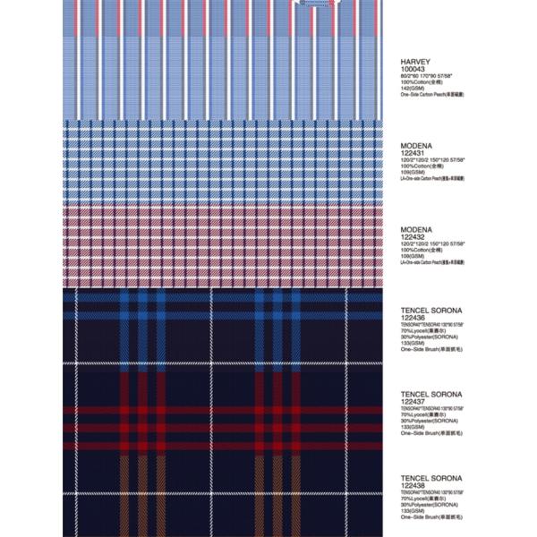 80-160s Fashion Fabric Swatches Natural Cotton Double Yarn 170*90 142gsm