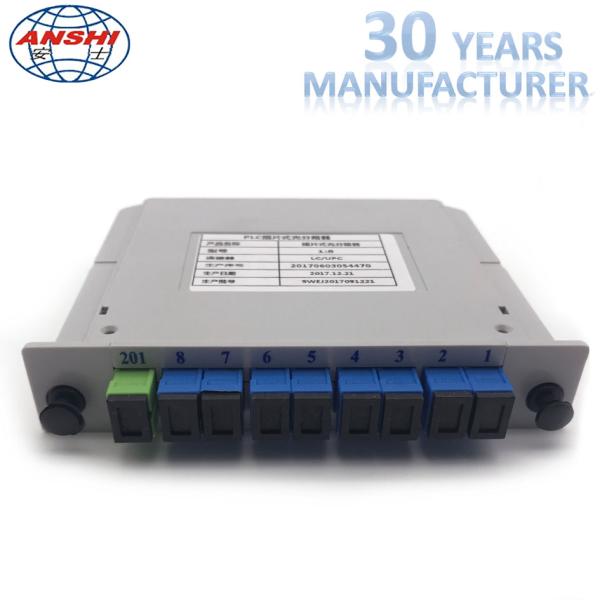 Mini material ótico tipo cassette do ABS do divisor do Plc da caixa de distribuição 1X8 da fibra