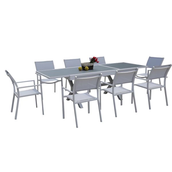 Outdoor Folding Patio Garden 6pcs Table Dining 4 Folding Chairs with Umbrella Set