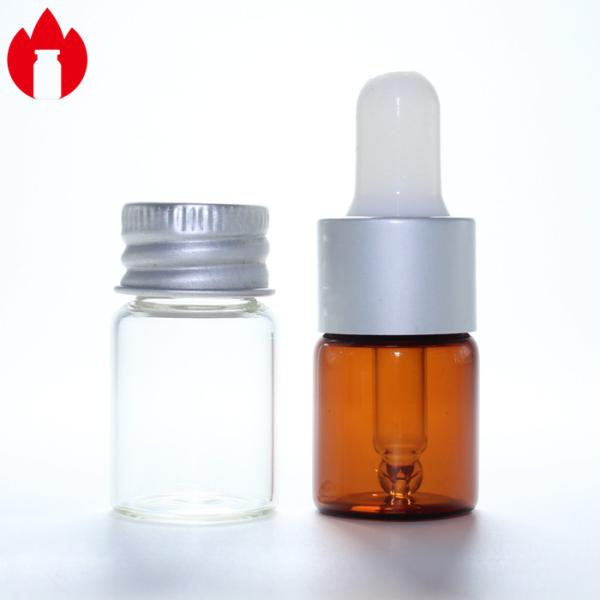 Screw Top Threaded Neck Glass Bottle Vial with Plastic Screw Caps
