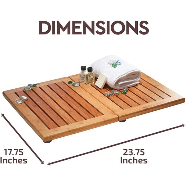 El 100% de bambú natural para el piso de la alfombra de baño para la ducha impermeable