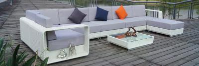 Sectional Outdoor Rattan Sofa Furniture Set  Resin Wicker L Shaped Sofa Bed