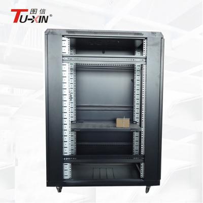 Custom Locking Network Cabinet 27u Rack Mounted Colded Rolled Steel Corrosion Resistance