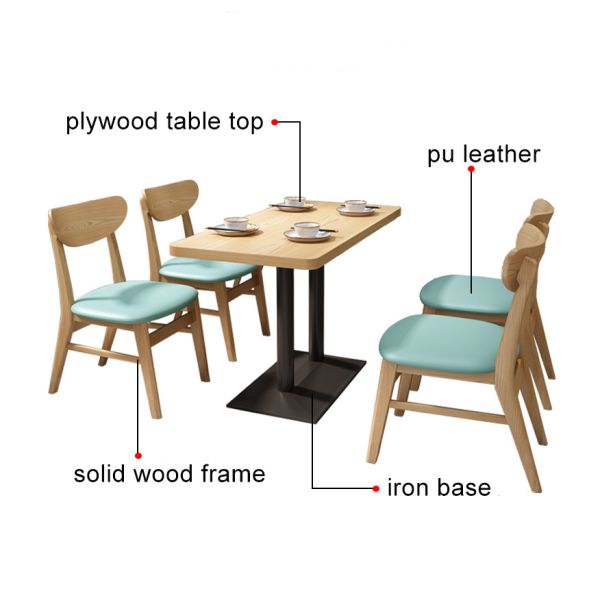 Modern Restaurant Dining Table and Chairs Sets Solid Wood Coffee Crisps Chair Many Options