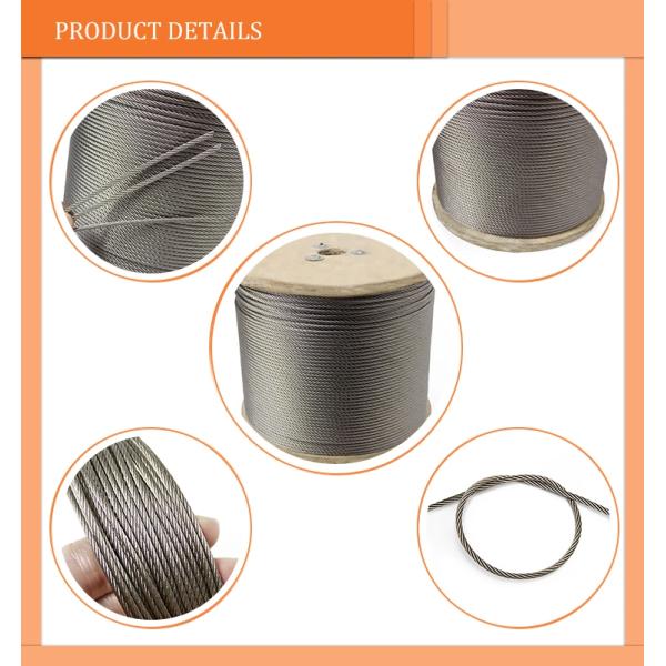 Acero inoxidable 6X12 7FC Tolerancia de cuerda de alambre no magnético ± 1% con resistencia superior a la corrosión