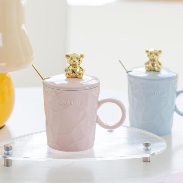 Little Bear Girls Ceramic Cup with Lid and Spout 300ml