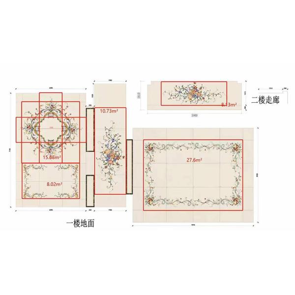 White and Yellow Marble Water Jet Carpet in Modern Design Style for Living Room Villa