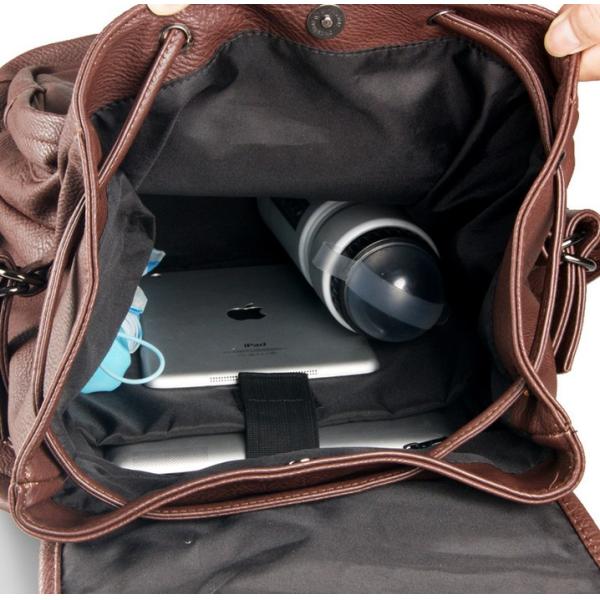 Retro Fashion Institute of wind men and women shoulder bag backpack school students tide Korea PU leather leisure backpa