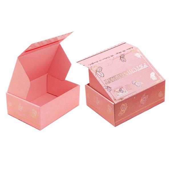 Custom Logo Jewelry Box Pink Cosmetic Paper Gift Corrugated Box Packaging Box