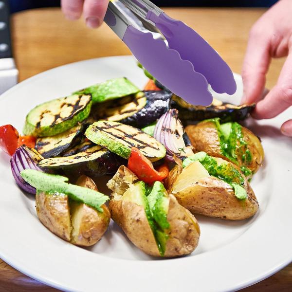 China Factory Supply Custom FDA Tongs with Non Stick Silicone Tips Stainless Steel Kitchen tools