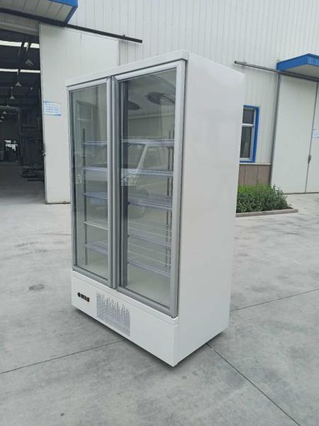 Double door glass door stainless steel air-cooled large capacity beverage cabinet