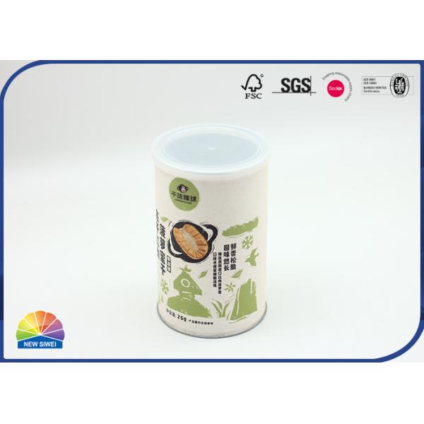 Tubo de papel composto forro de folha de alumínio com tampa de plástico para carne seca de jaca