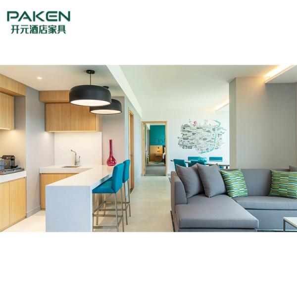 Concise Style Hotel Full Set Bedroom Furniture Light Color