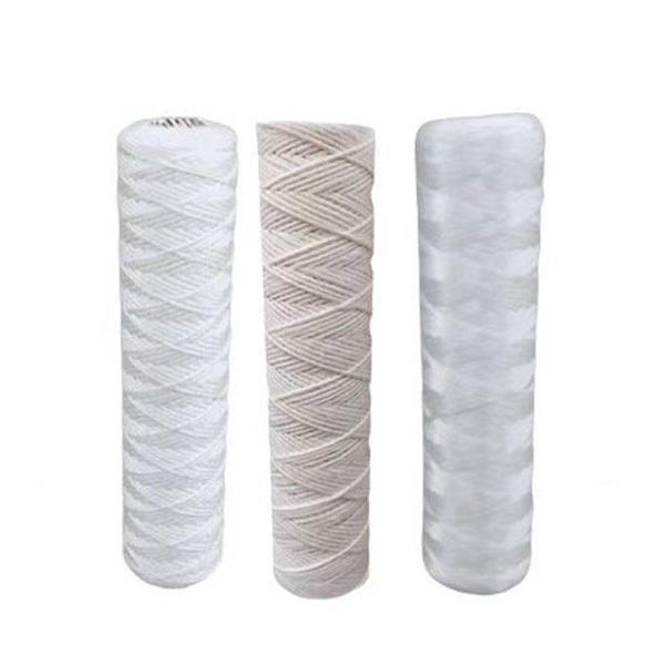 Industrial String Wound Cotton Glass Fiber Water Filtration Cartridge With PP Yarn