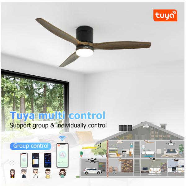 Modern Design Home Office 52 polegadas de lâmina de madeira Dimmable LED ventilador de teto com controle remoto