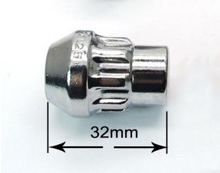0.4 Kg Nissan Subaru Locking Wheel Nuts Silver Color With Conical Seat