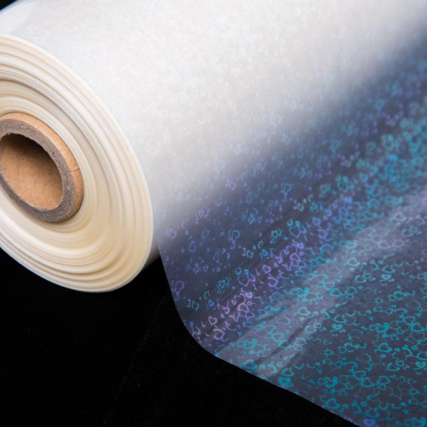 Love Heart Transparent Holographic Thermal Lamination Film BOPP Material Heat Lamination Film for Packaging