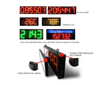 Outdoor Waterproof 24 Inch Digital LED Street Clock with GPS Synchronization and Adjustable Brightness