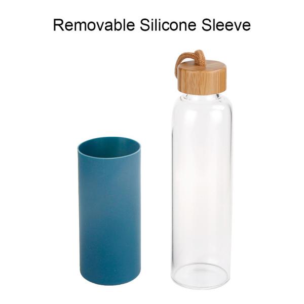 Non Toxic Portable Glass Water Bottle Open Mouth Design Easy To Carry