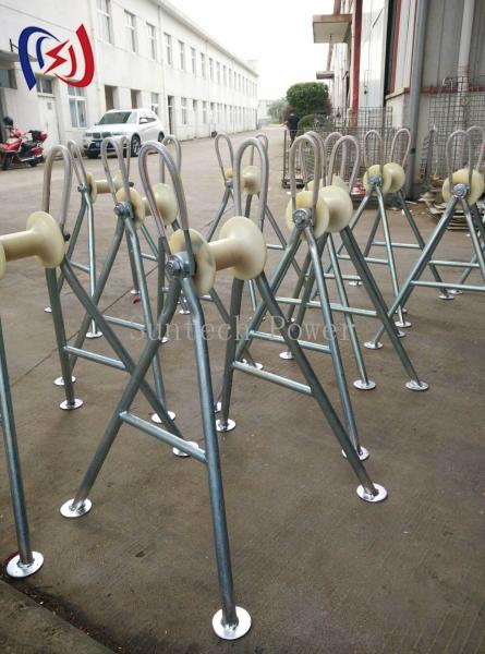 Rouleau de câble surélevé en tube d'acier robuste, capacité de charge 5 kN