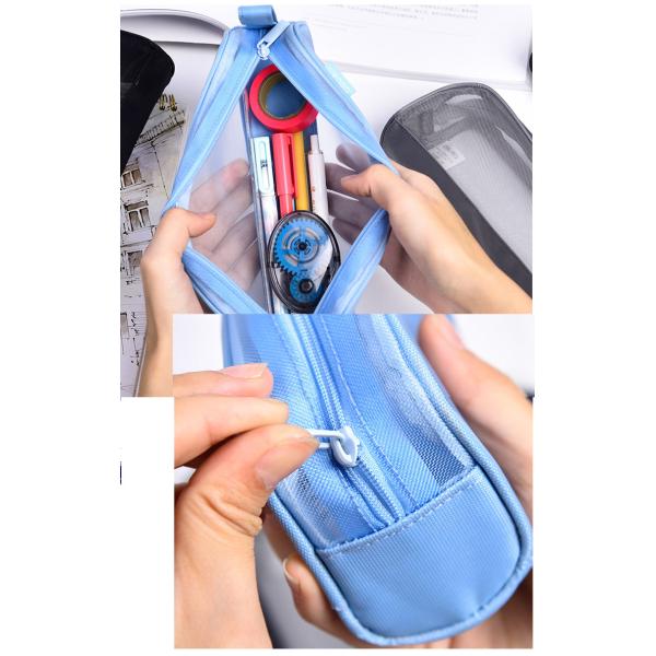 Pen bag creative personality net transparent storage bag junior high school students pen bag makeup bags