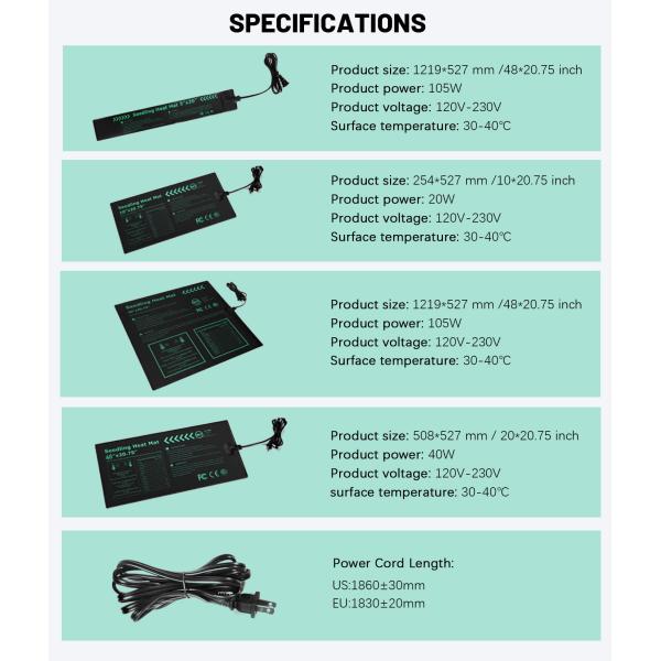 MET Seedling Heat Mat Waterproof Seed Germination Heat Mat For Indoor Gardening Starter