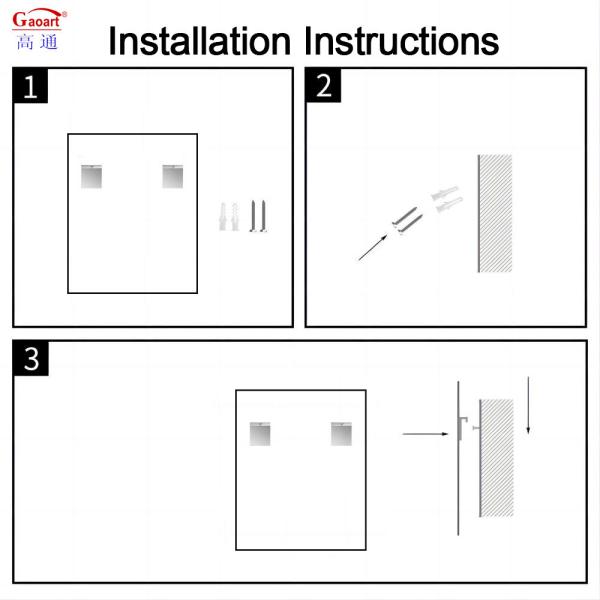 4mm Ultra Thin Wall mounted Smart backlit bathroom mirror with Screen Touch Switch