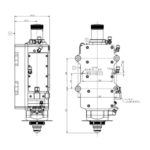 accuracy Spare Parts Type BLT642H/BLT662H/BLT682H Cutting Head for Laser Cutting Parts