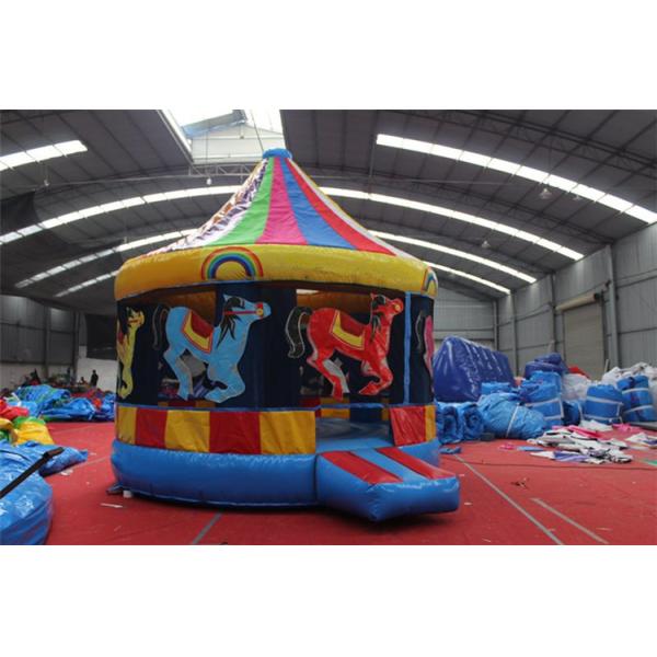 Features PORTABLE Giant Carousel Bouncy Castle Combo Slide with Customized Color