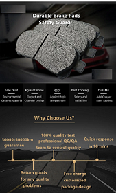Car 60000km Friction 0.45 Nao Automobile Brake Pads