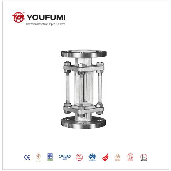 Stainless Steel  PTFE Lined Reducing Flange Sight Glass  Casting Technics