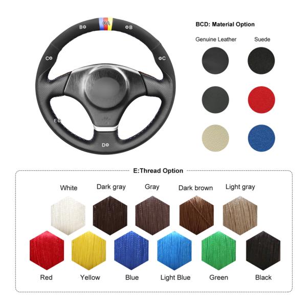 MEWANT For Toyota RAV4 Celica Matrix MR2 Supra Voltz Caldina MRS Corolla Diy Hand Stitch Suede Leather Steering Wheel Cover Wrap