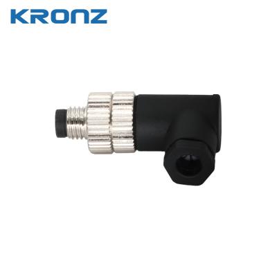 5 Pin B Code M8 Sensor Connector Angled Industrial Male Waterproof Circular Connector
