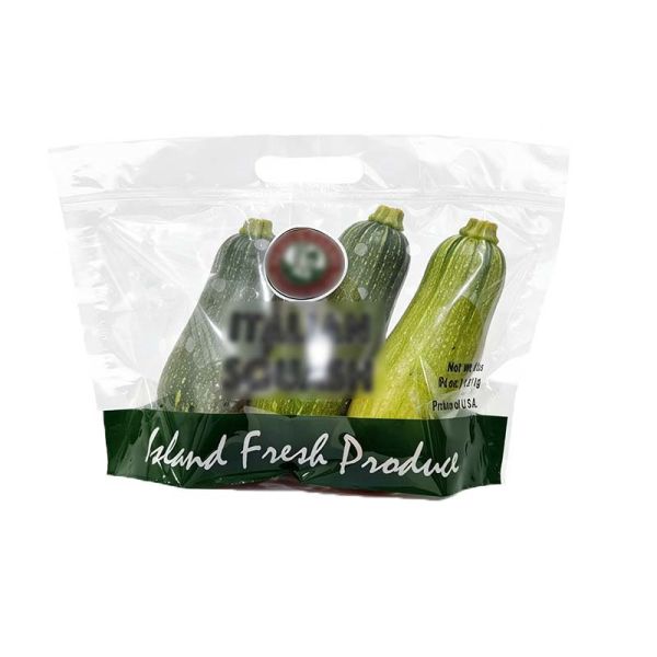 Resealable Micro Perforated Plastic Bags Transparent Stand Up Food Bag With Air Hole And Handle