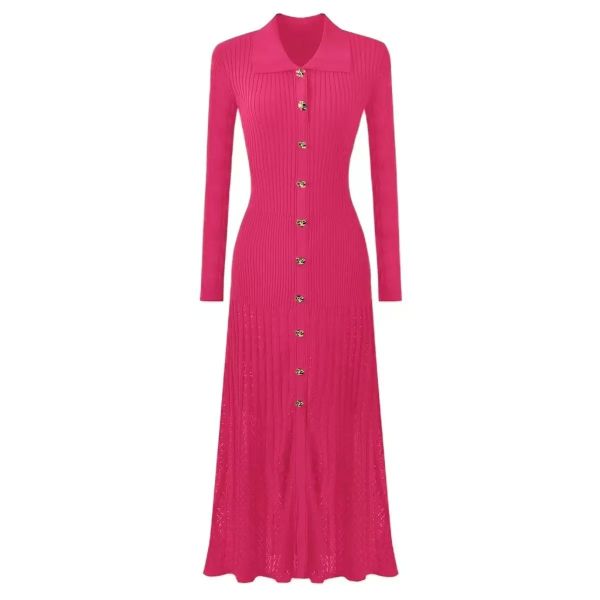 Knitted Maxi Dress - Long Knit Dress with Comfortable Fit and Stylish Design
