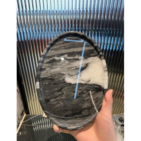 Luxury Natural Marble Art Tray - Modern Design Centerpiece for Interior Decor