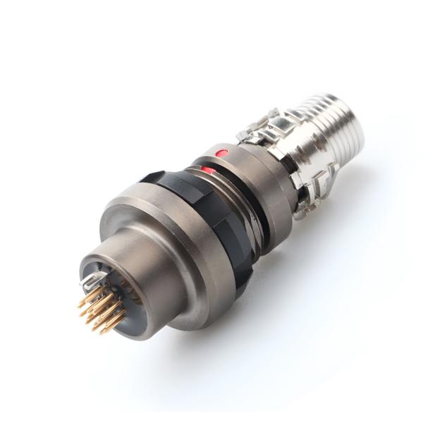 Conector impermeável militar masculino e feminino de série R industrial, nível de proteção chega a IP6K8
